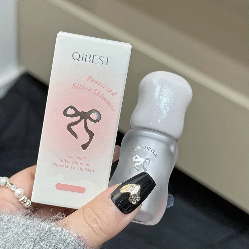 QIBEST Soft Mist Mousse Lip Glaze Velvet Matte Lipstick Holding Makeup Nicht leicht zu klebende Lippenschlamm Korean Cosmetics Lippenstift