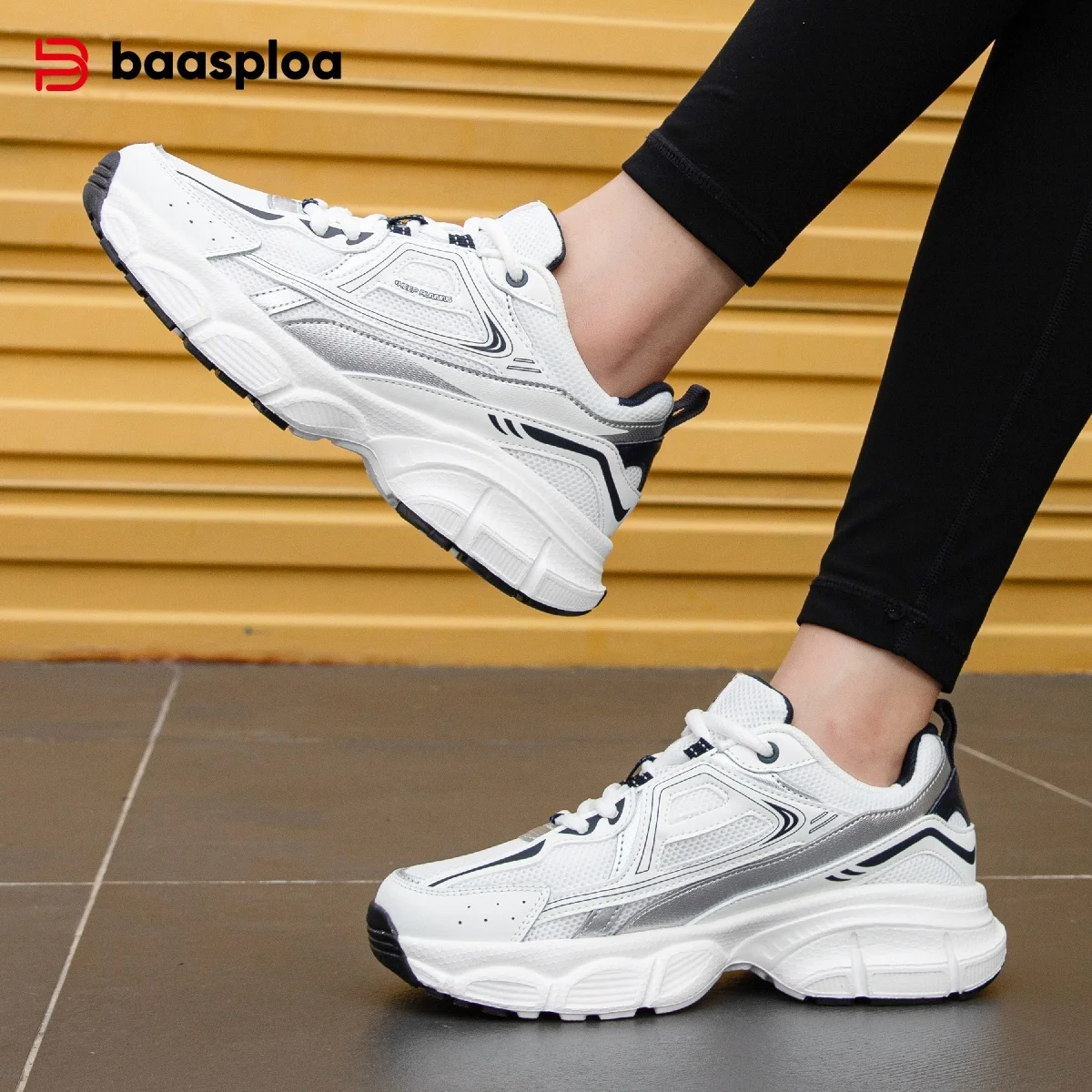 

Baasploa Women Sport Shoes Comfort Breathable Women Running Shoes New Lightweight Casual Sneakers Female Non-Slip Outdoor Shoes