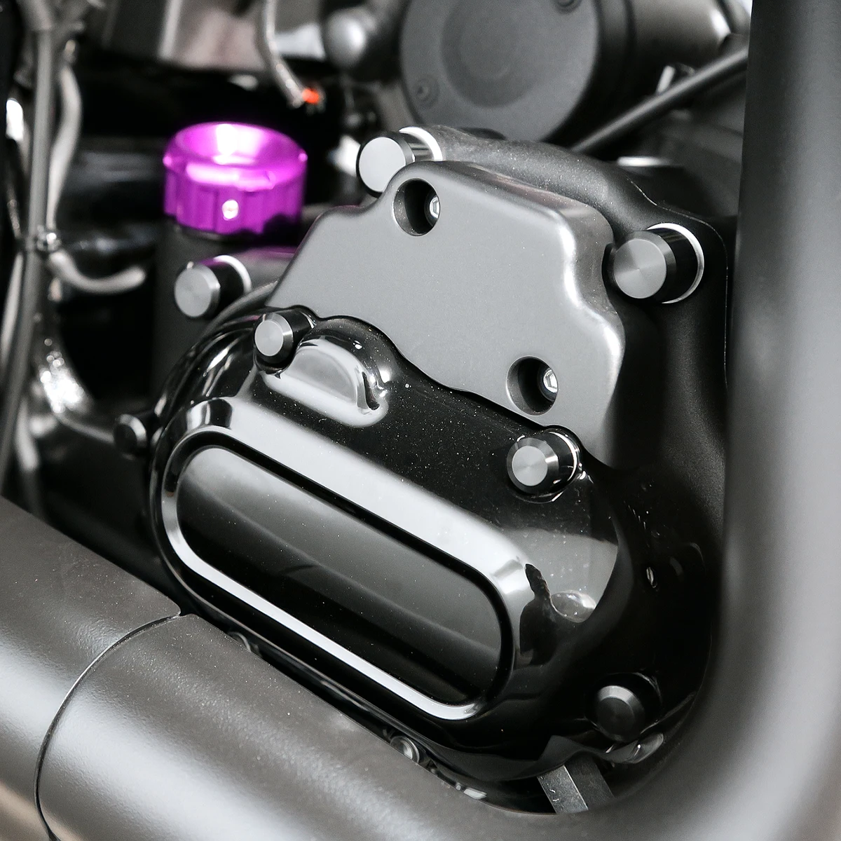 All Black Topper Bolt Covers Kit Engine Rocker Screw Caps Tappet Derby Bolts Cover For Harley Touring Road Glide 24-25