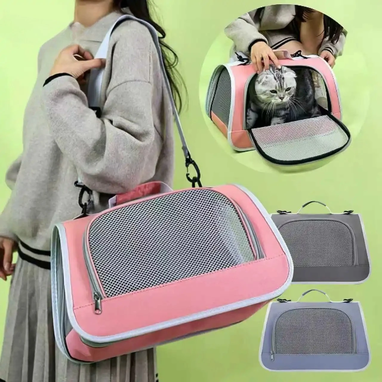 

Pet Outing Portable Cat Dogs Handbag Summer Breathable Carrier Travel Puppy Kitten Single Shoulder Bag Pet Carrying Bag Supplie