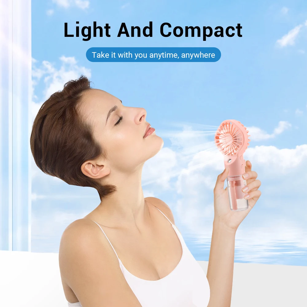 Water Spray Mist Fan Portable Handheld Mini Fan For Room Outdoor Camping Air Cooler Fan Face Hydration Device Humidifier