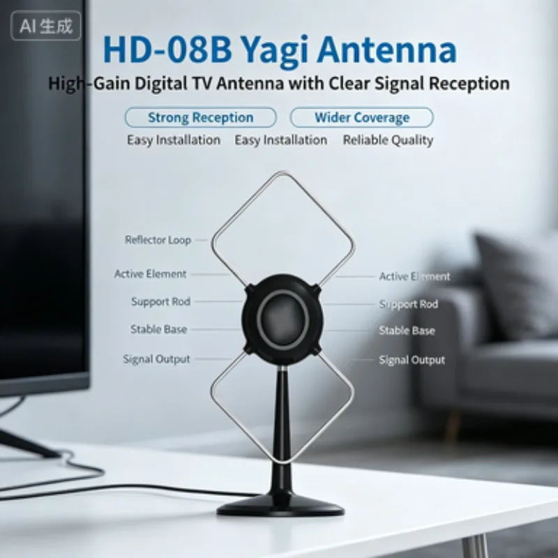 HD Digital DTMB TV Antenna Indoor High Definition Signal Receiver For Local Free Digital Television Channel Reception