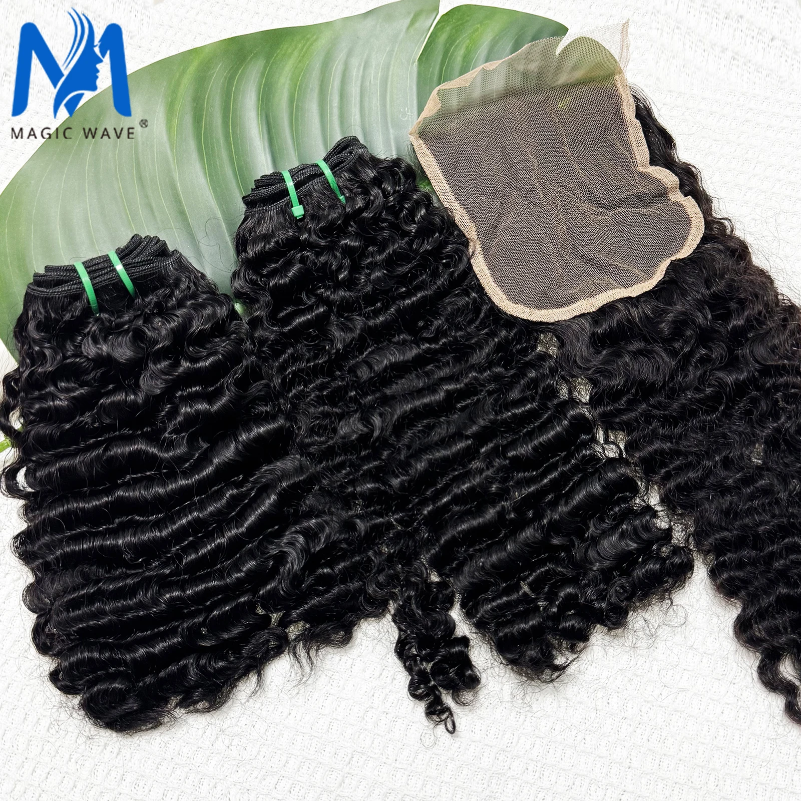 

15A Волосы Двойные пучки бирманских человеческих волос с кружевной застежкой 4x4/5x5 Пучки вьющихся волос с кружевной передней частью 13x4