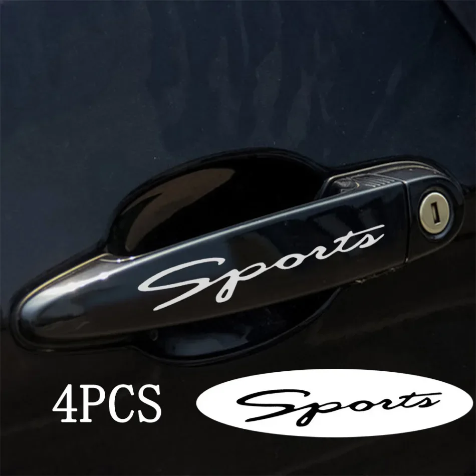 4Pcs Car Body SPORT Stickers Styling Decoration Car Door Handle Anti- Scratch Protection Stickers Auto Exterior Accessories