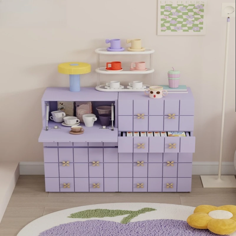 

taro purple module cabinet, cream wind bucket cabinet, living room and bedroom storage cabinet