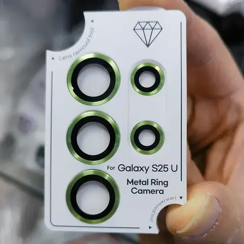 Obiettivo della fotocamera Anello metallico Copertura protettiva in vetro temperato per Samsung Galaxy S25 S24 S23 Ultra Plus FE Indietro Anti-graffio Proteggi cappuccio