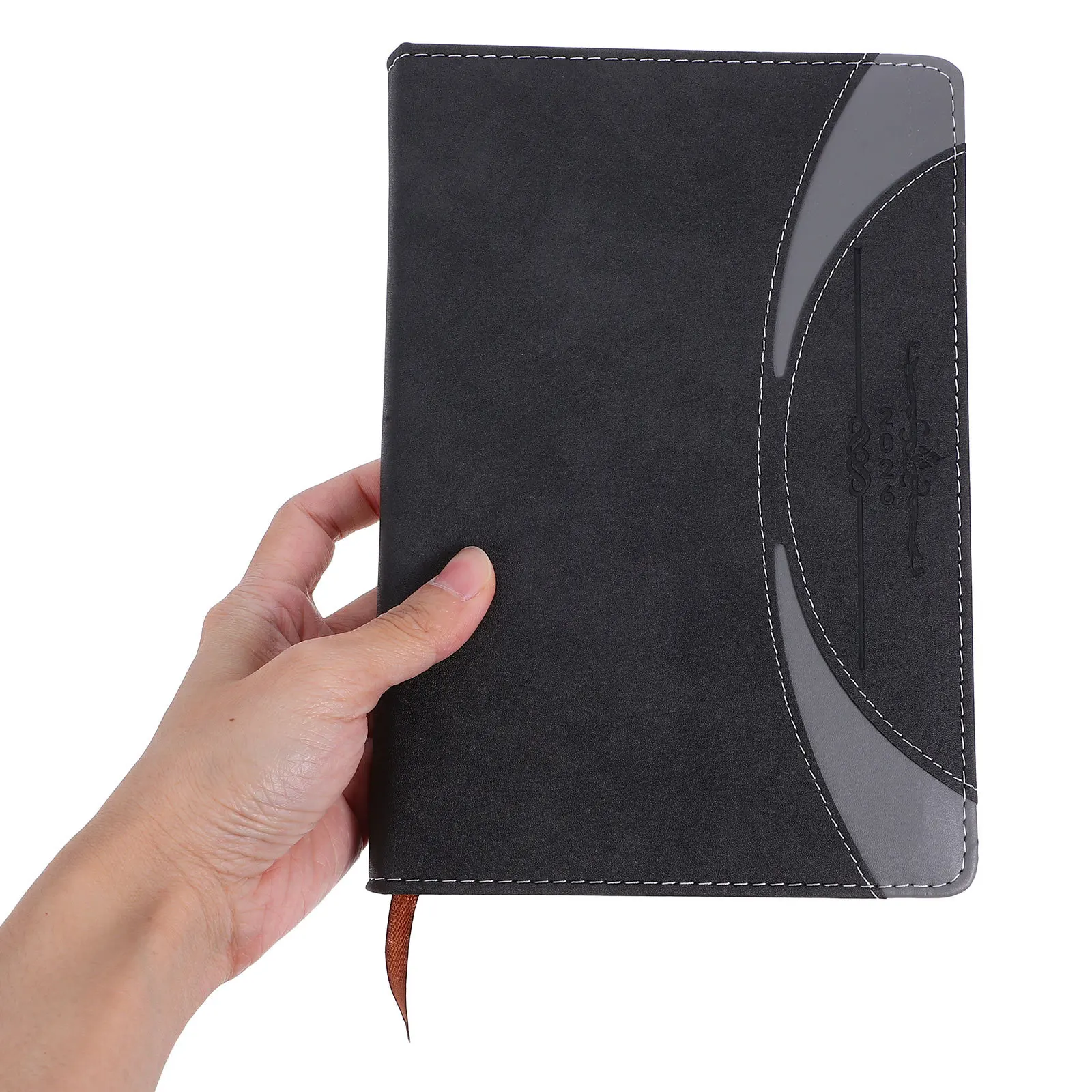 

A5 2026, блокнот-еженедельник, обложка из искусственной кожи, ежемесячный индекс, закладки, ежедневный журнал для мужчин и женщин, журнал в твердом переплете с подкладкой, трекер