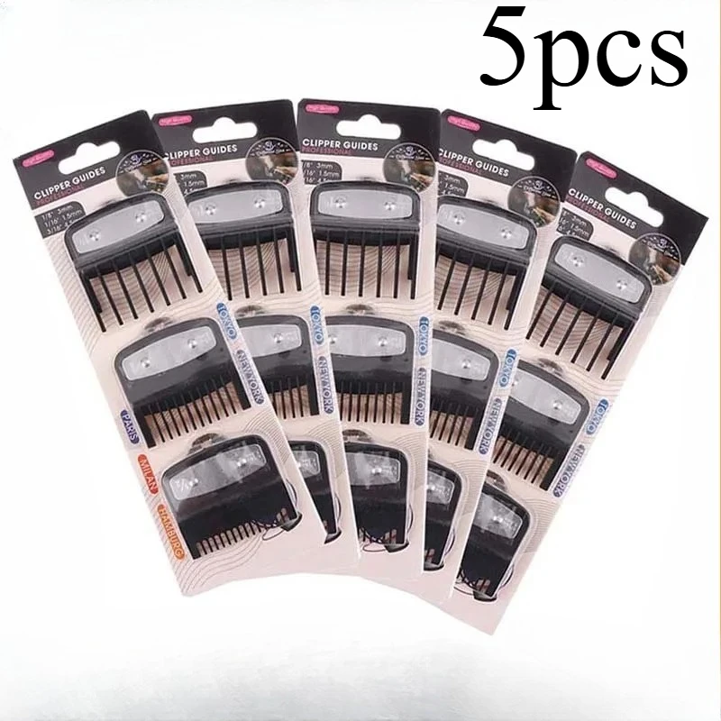 

1/3/5PCS Compatible 1.5mm 3mm 4.5mm Black Limit Comb Set Hair Clipper Guards Guide Combs Trimmer Cutting Guides Styling