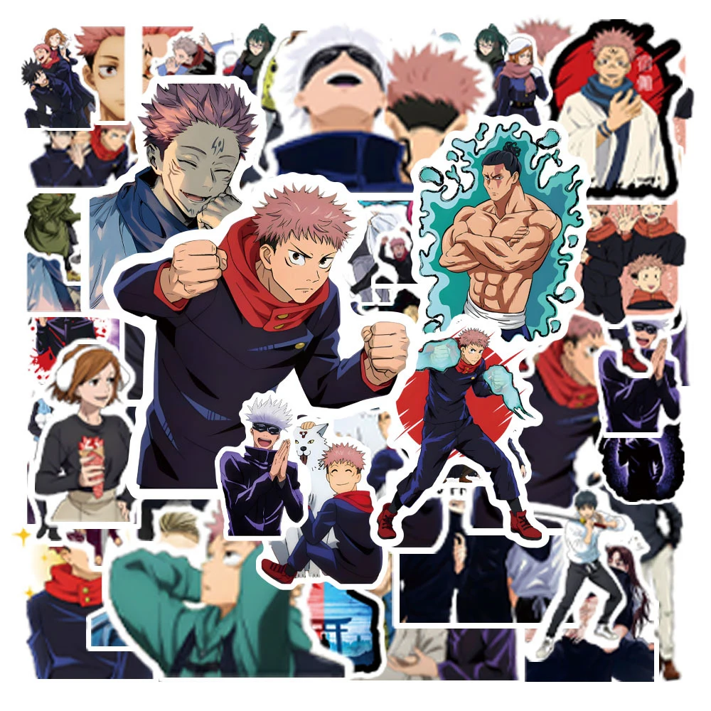 10/30/50pcs Jujutsu Kaisen Anime Stickers for Laptop Skateboard Car Waterproof Cool Cartoon Decoration Sticker Toys Gifts