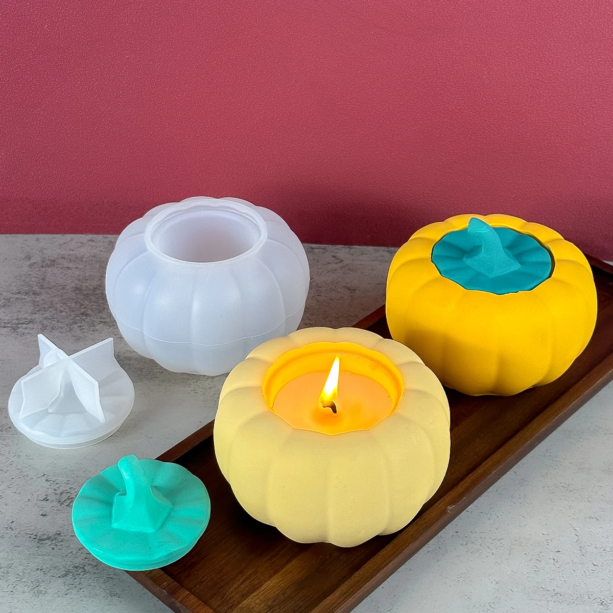 DIY Creativity Storage Box Silicone Mold Witch Pumpkin Candle Jar Craft Gift Making Plaster Epoxy Resin Casting Molds Home Decor