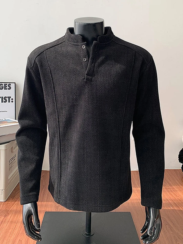 

American Sle Long Sve irt Men's Fce Lined Base Layer irt Stand Fit Daily Wear Warmth Youth Faion Trend