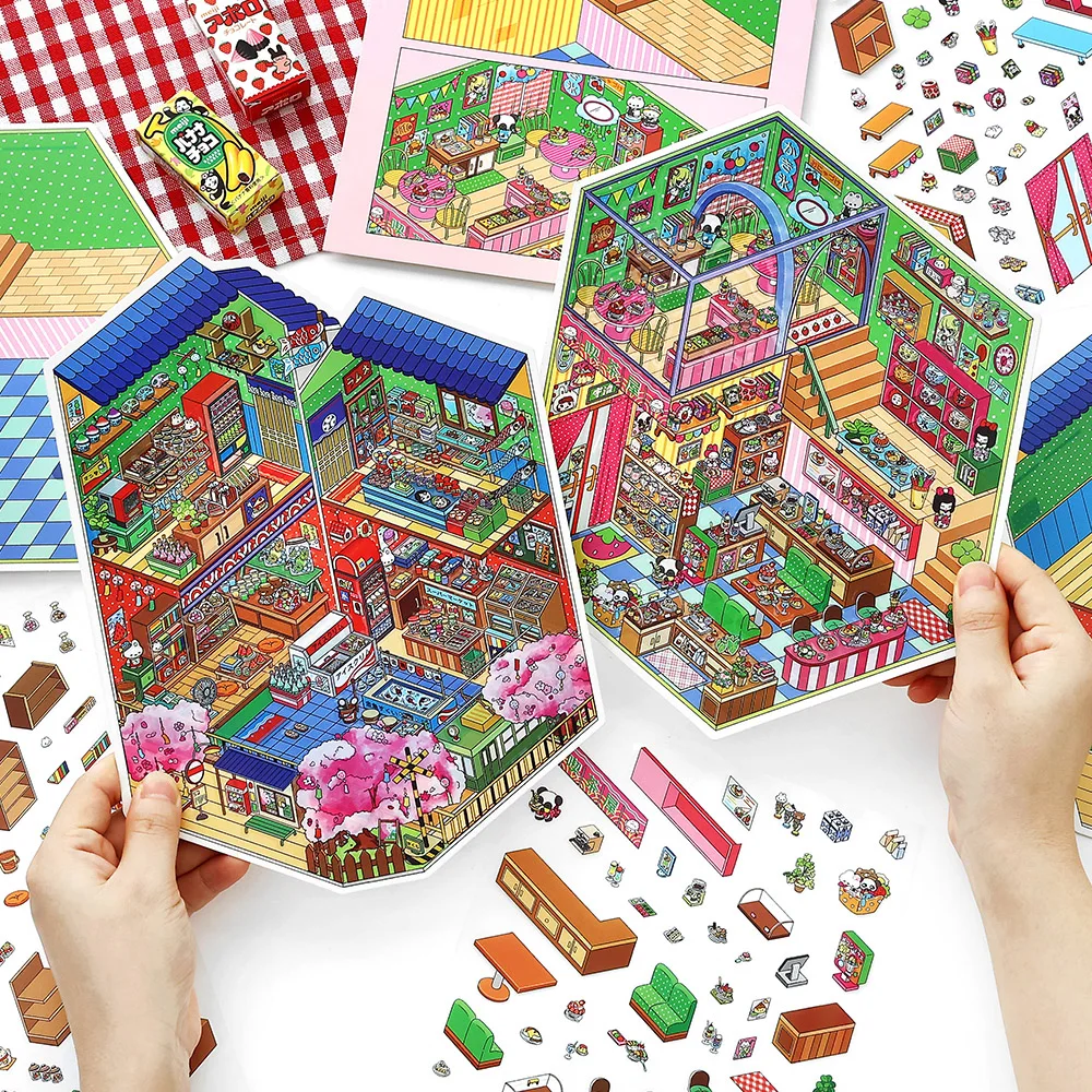 Today's opening series, the 23rd round, 4/16 sheets 2.5D large-sized landscape stickers, handmade DIY landscape stickers