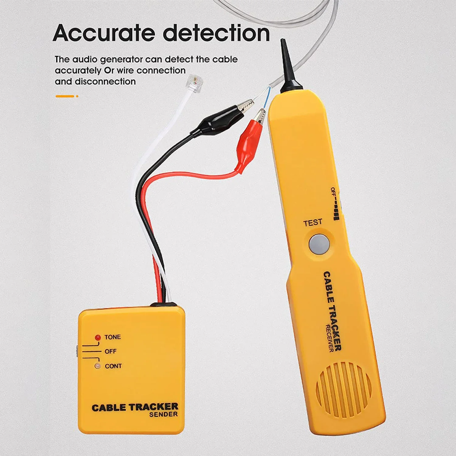 For NEW Durable Handheld Telephone Cable Tracker Phone Wire Detector RJ11 Line Cord Tester Tool Kit Tone Tracer Receiver