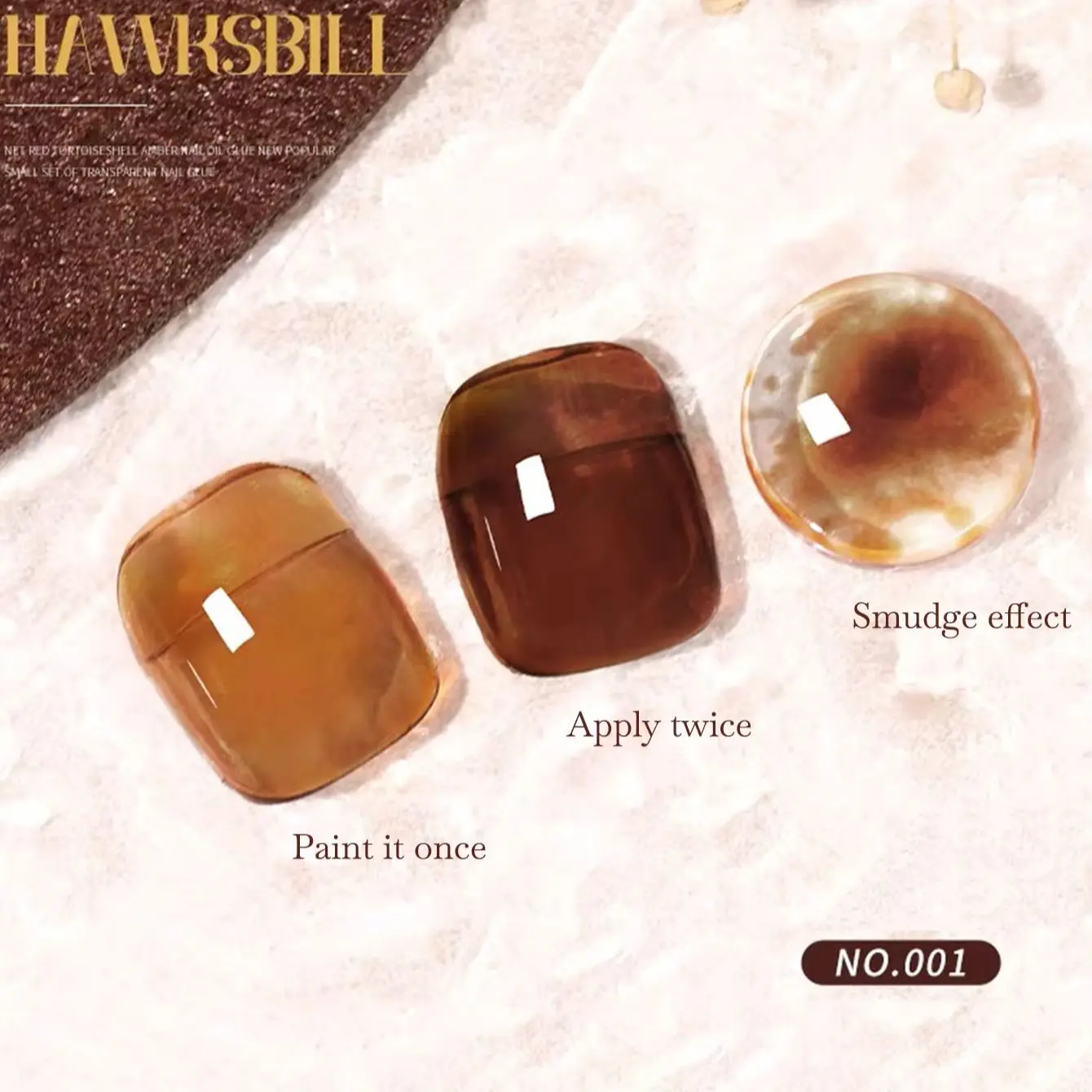 TC 4Pcs Autumn Popular Maillard Tortoiseshell Amber Gel Nail Polish Brown Semi Transparent Nails Brown Amber Dyeing Gel NaIl Art