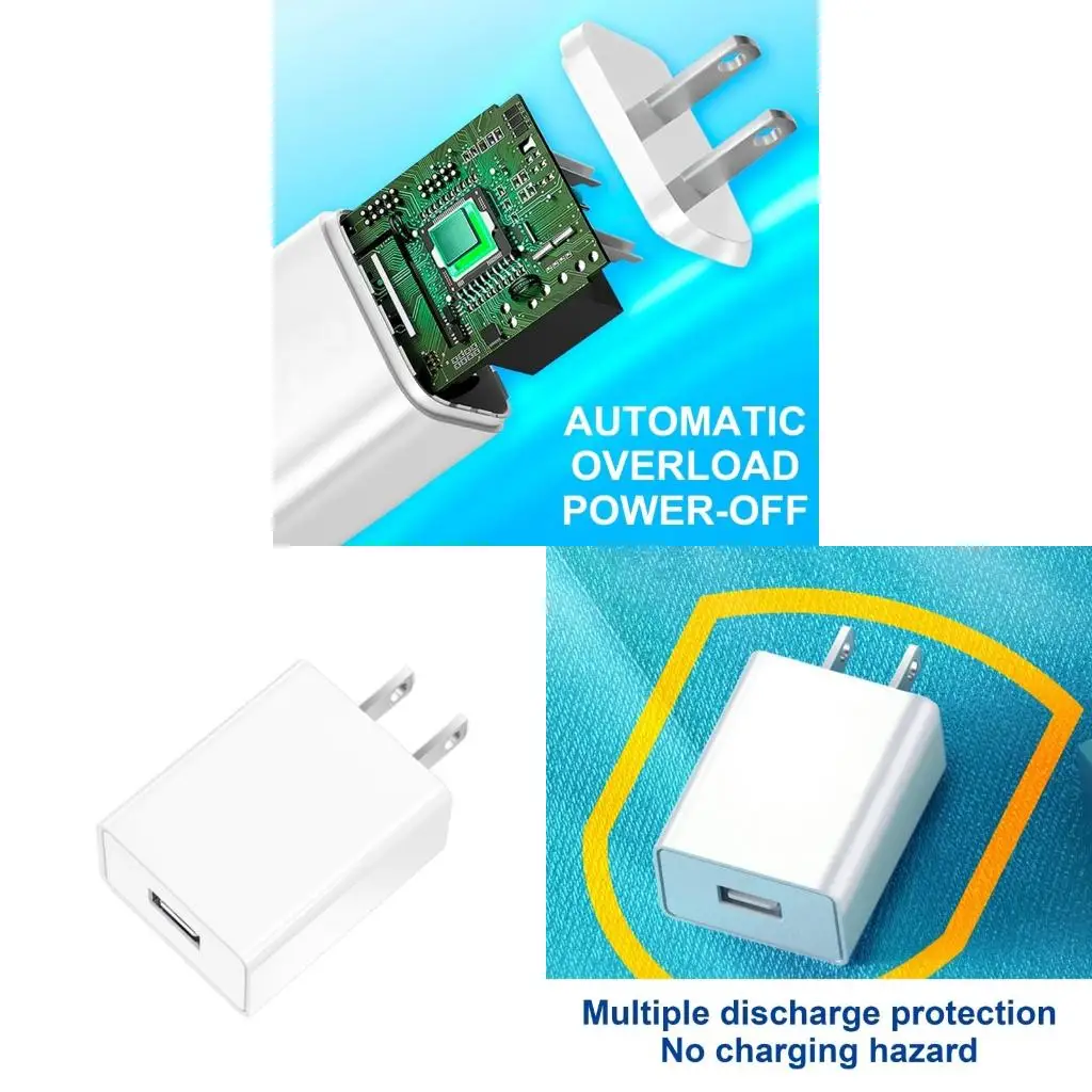 American Travel Plug Adapter US 2Prong Wall Plug Adapter with USB Port