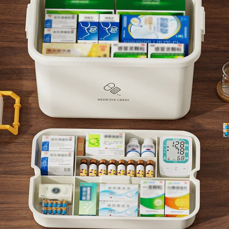 Household Large Capacity Medicine Box S/L\\XL Multi-layer Plastic Multi-functional Portable Emergency Medicine Box