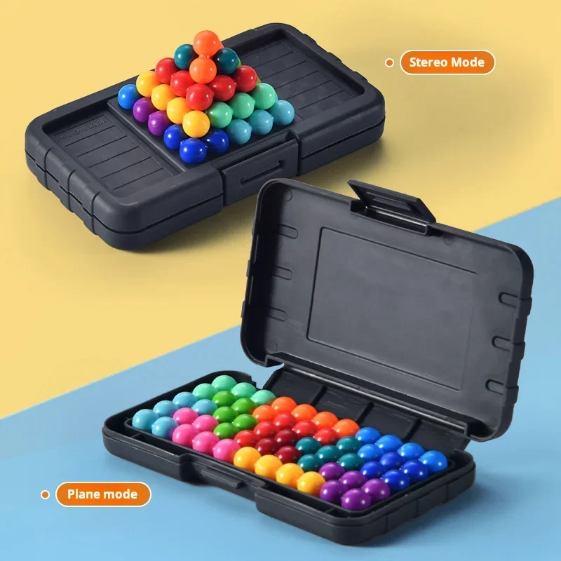 120 Challenge Montessori Toys IQ 3D Game Children's Logical Thinking Wisdom Magic Beads Quickly Pyramid Beads Gifts