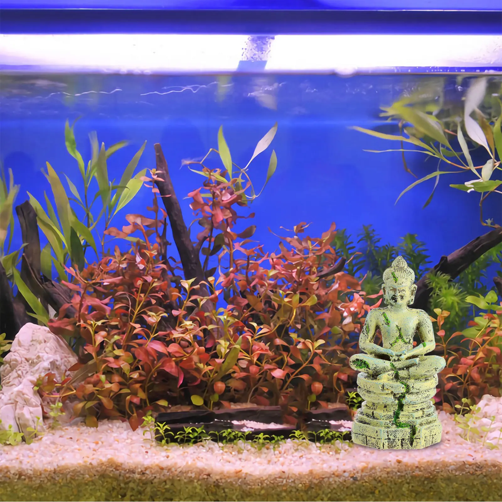 

Resin Aquarium Decoration Fish Tank Buddha Ornament DIY Landscape Accessories for Salt Fresh Water Visual Appeal