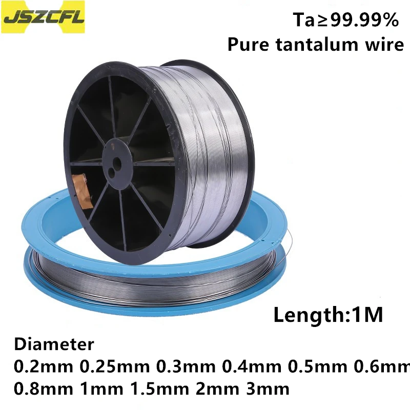 High Pure Ta≥99.99% Tantalum Wire Metal Diameter 0.2/0.25/0.3/0.4/0.5/0.6/0.8/1/1.5/2/3MM Ta Wire for Scientific Experiment 1M