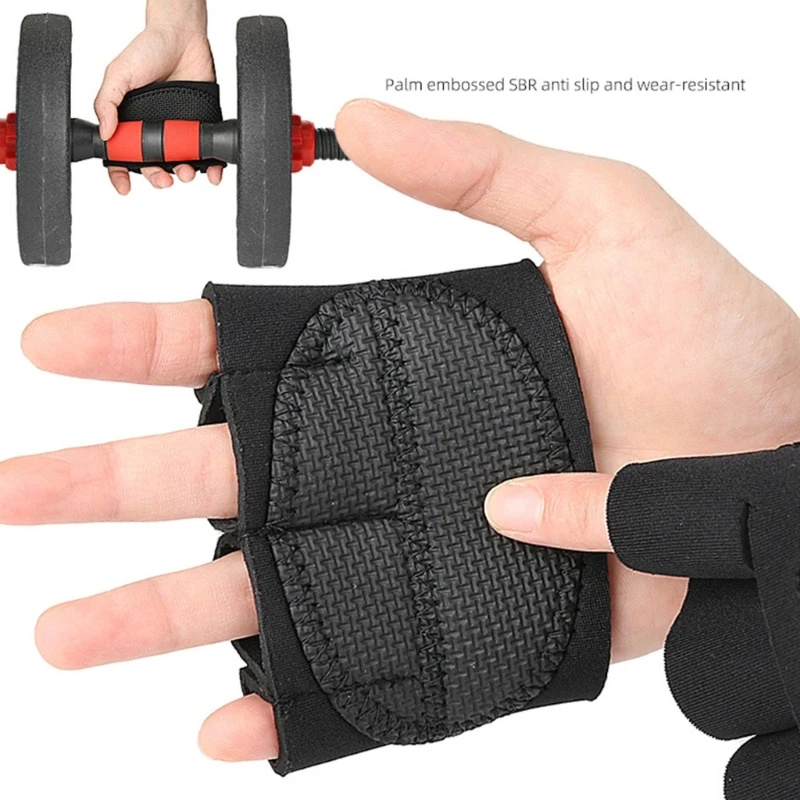 Workout Grip Gloves Fitness Exercise Gloves Four Finger Palms Protectors Half Finger Weightlifting Glove for Men & Women