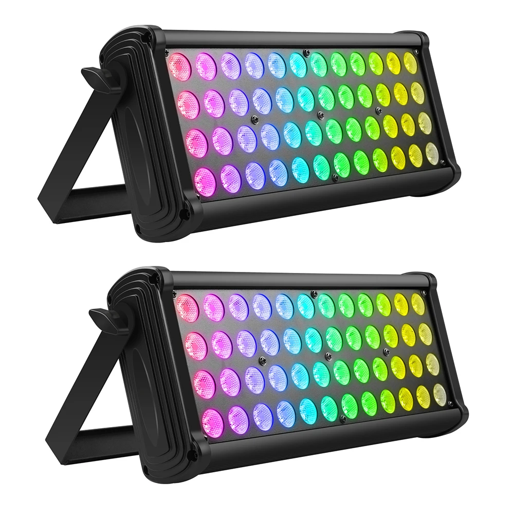 U'King 2PCS Wall Washer Light 48LED RGB Rainbow Effect Exterior Wall Light Outdoor Building Lighting LED Projection Stage Light