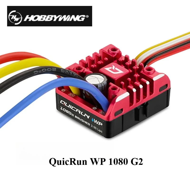 

Hobbywing QuicRun WP 1080 G2 80A 2-3S Brushed ESC With BEC Output 540&550 Brushed Motor For 1:10 Rock Crawlers/Vehicles/Car Toys