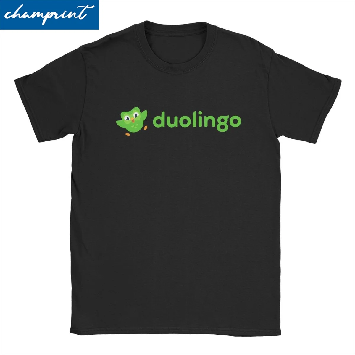 Duolingo Men Women's T Shirt Cartoon Novelty Tee Shirt Short Sleeve Crew Neck T-Shirt 100% Cotton Gift Tops