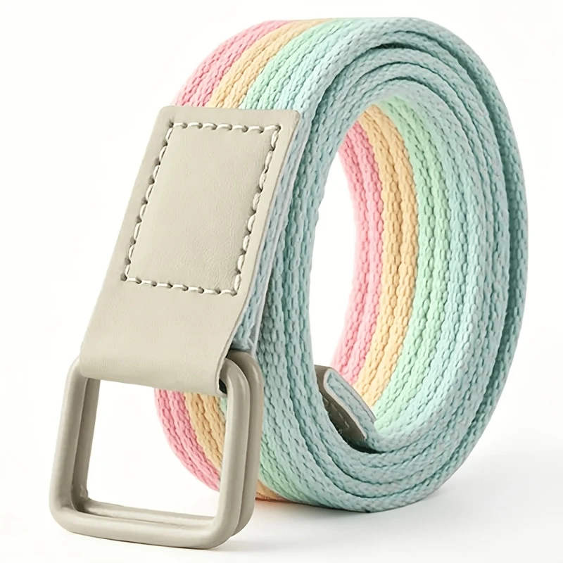 Versatile New Workwear Pants Belt, Korean Style Double Ring Belt, Simple Braided Belt for Students, Casual Belt for Jeans