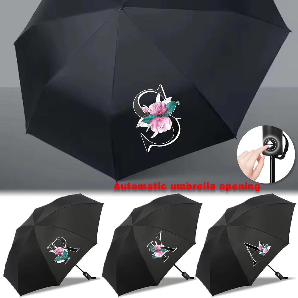 

Foldable Umbrella UV Protection Automatic Umbrellas Sun Rain High Aesthetic Value Travel Essentials Portable Folding Whitemarble