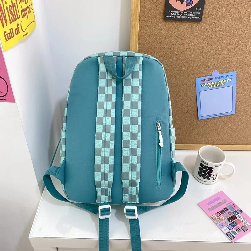 Trendy Plaid Girl Kawaii School Bag Ladies Travel Student Backpack Women Lattice College Backpack Fashion Female Laptop Book Bag