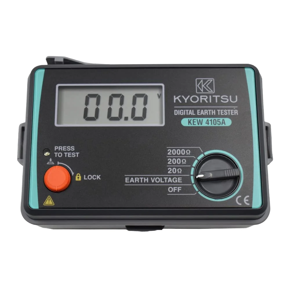 RaeSung KYORITSU 4105A Digital Earth Resistance Tester Multimeter with Hard Case 1 Year Warranty IP67 Protection & 0.1 Accuracy