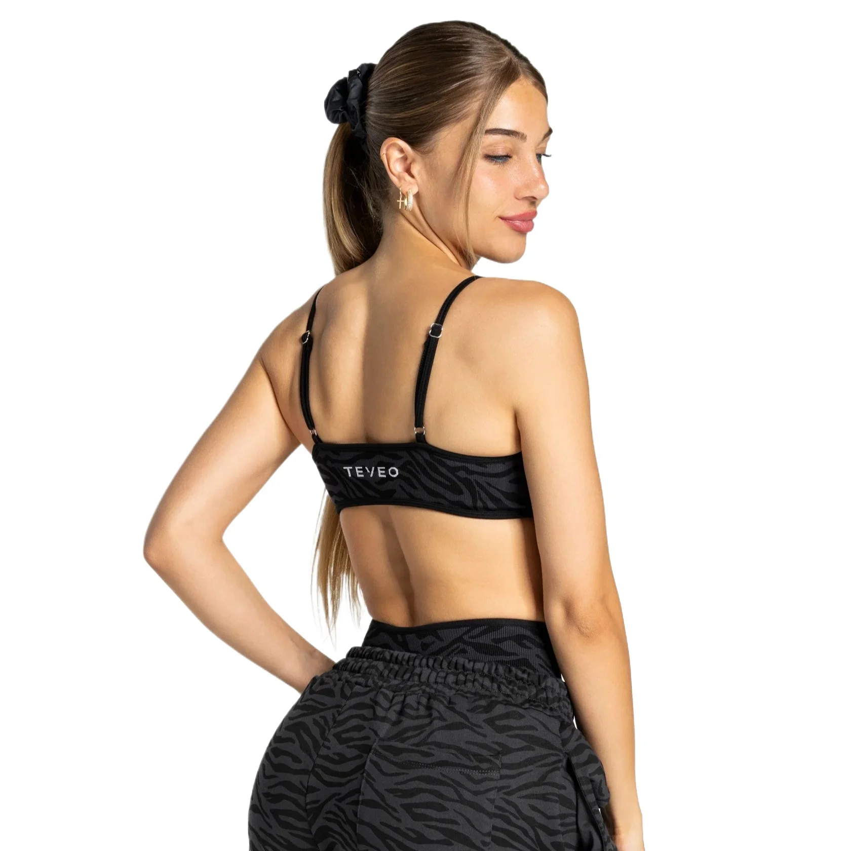 Women's Sports Bra Zebra Contrastline — Seamless Zebra