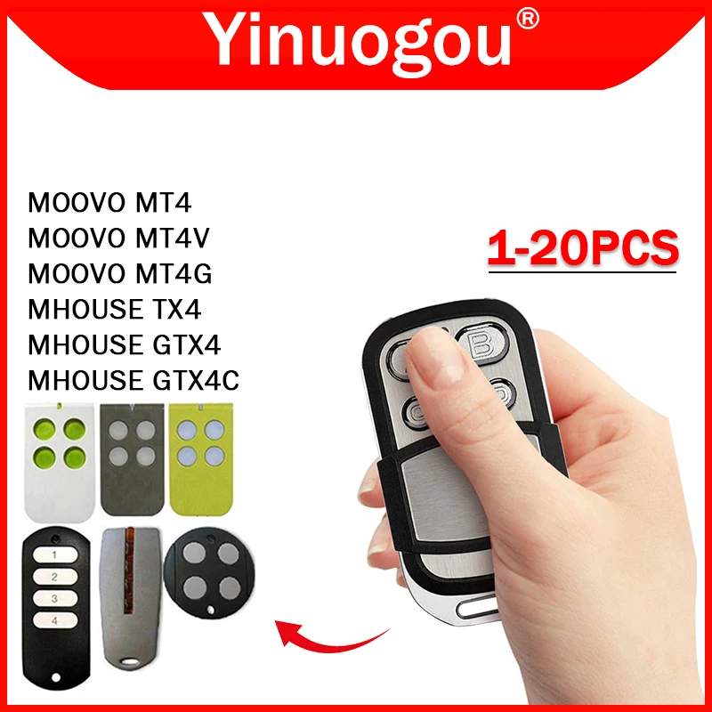 

For MHOUSE GTX4 TX4 GTX4C MT4V MT4G MT4 Garage Door Remote Control 433.92MHz Rolling Code Gate Control Opener Hand Transmitter