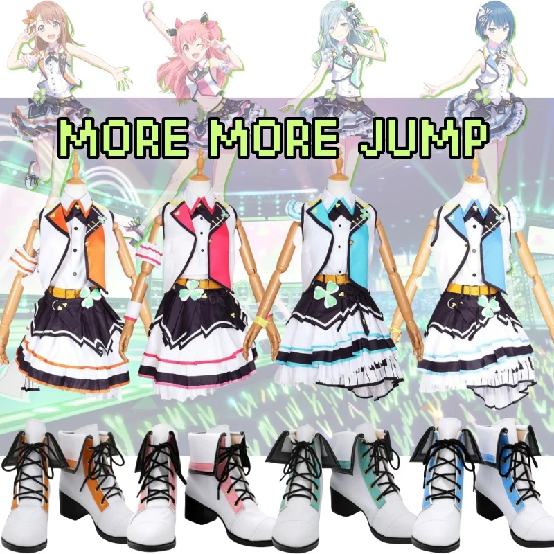 Project Sekai Colorful Stage MORE MORE JUMP Hanasato Minori Kiritani Haruka Momoi Airi Hinomori Shizuku Cosplay Shoes Set Woman