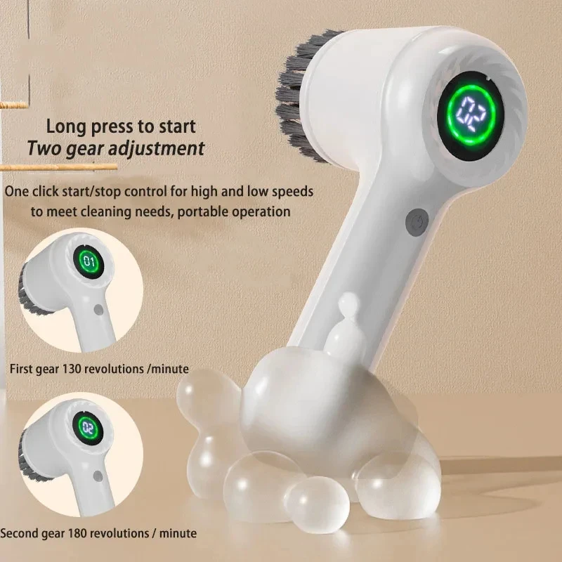 فرشاة تنظيف شاشة LED الكهربائية من Xiaomi مقاومة للماء وسرعة عالية فرشاة تنظيف قوية بأربعة رؤوس لمطبخ الحمام #4