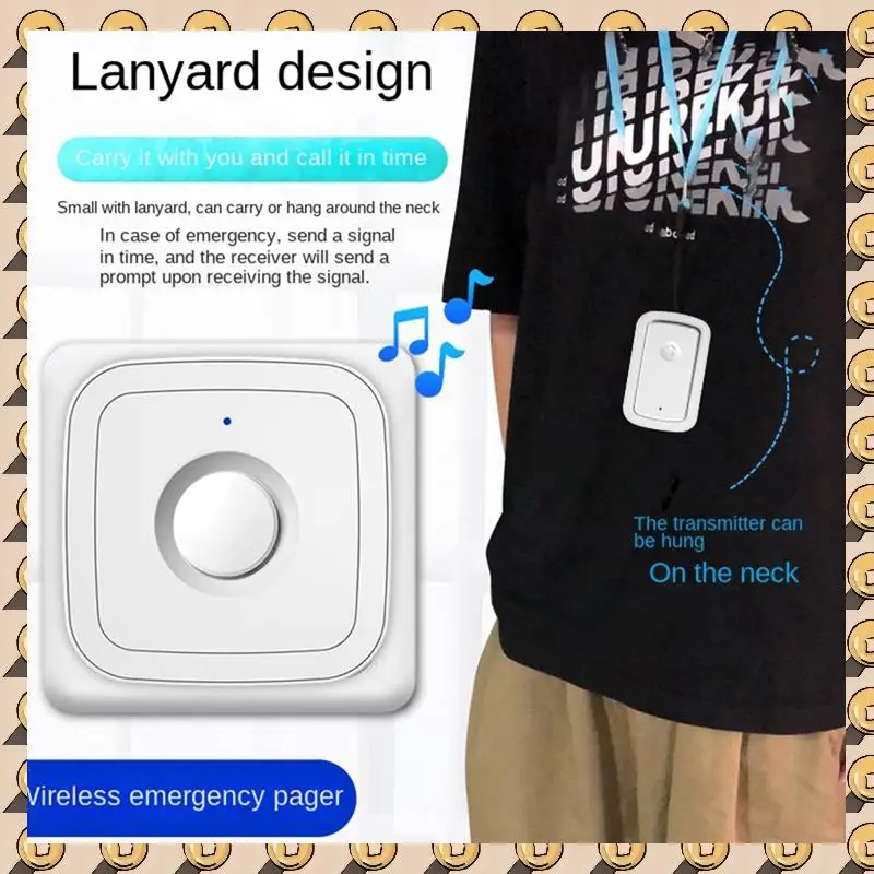 

Call Button Pager Pager Wireless 5 Gear Wireless Door Bells 300M For /Elderly/Patient/Disabled/Pregnant Woman Durable US Plug