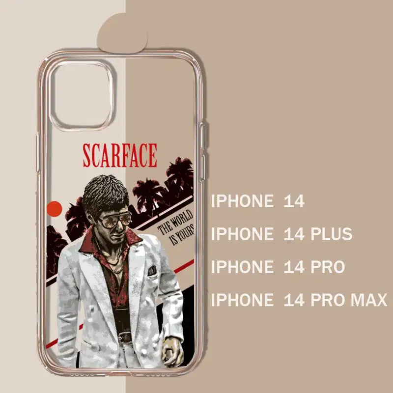 Scarface 1983 film Al Pacino Phone Case Transparent soft For iphone 11 13 12 14 15 pro max mini plus