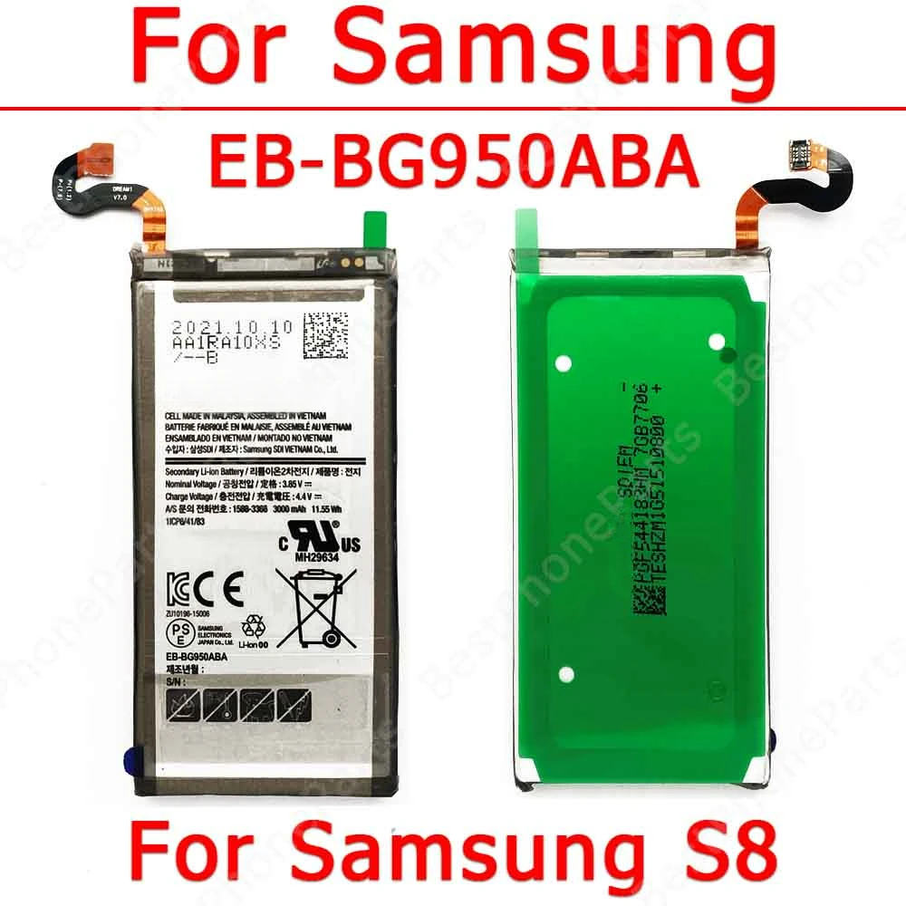 

Battery For Samsung Galaxy S8 G950 Battery 3000 mAh Replacement EB-BG950ABA Cellphone Li-ion Spare Parts Bateria