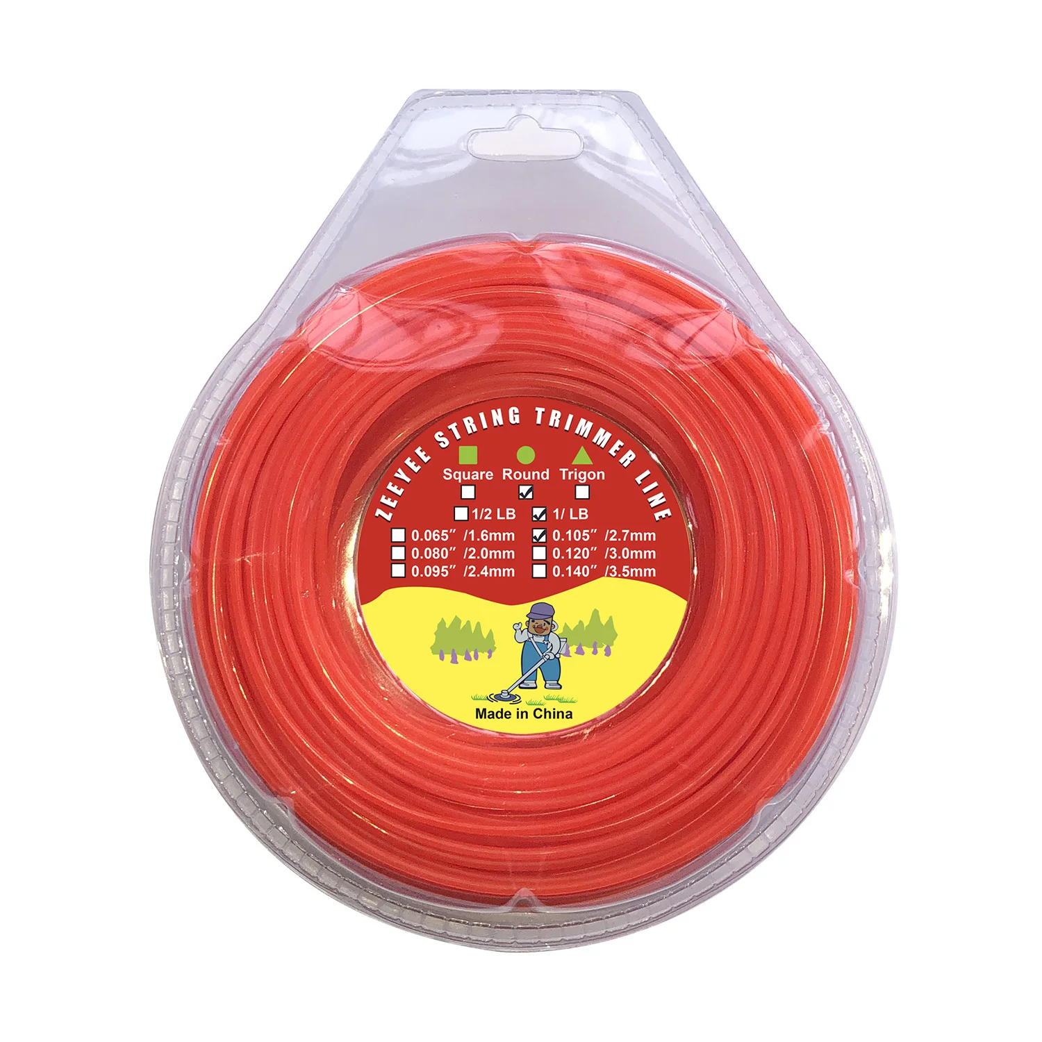 

Леска для триммера коммерческого класса, круглая, 2,7 мм, 1 фунт, сменная катушка