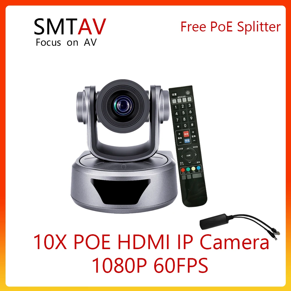 

SMTAV 10X USB3.0 1080P 60FPS POE+SDI+HDMI+IP PTZ Video Conference Camera 10X Zoom H.265 For Metting medicine Remote Teaching