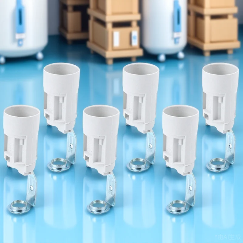 

6pcs E14 Candelabra Socket Screw Lamp Holder Bracket Adapter White Nut for Bedroom Kitchen Hallway Workshop Exhibitions Lighting