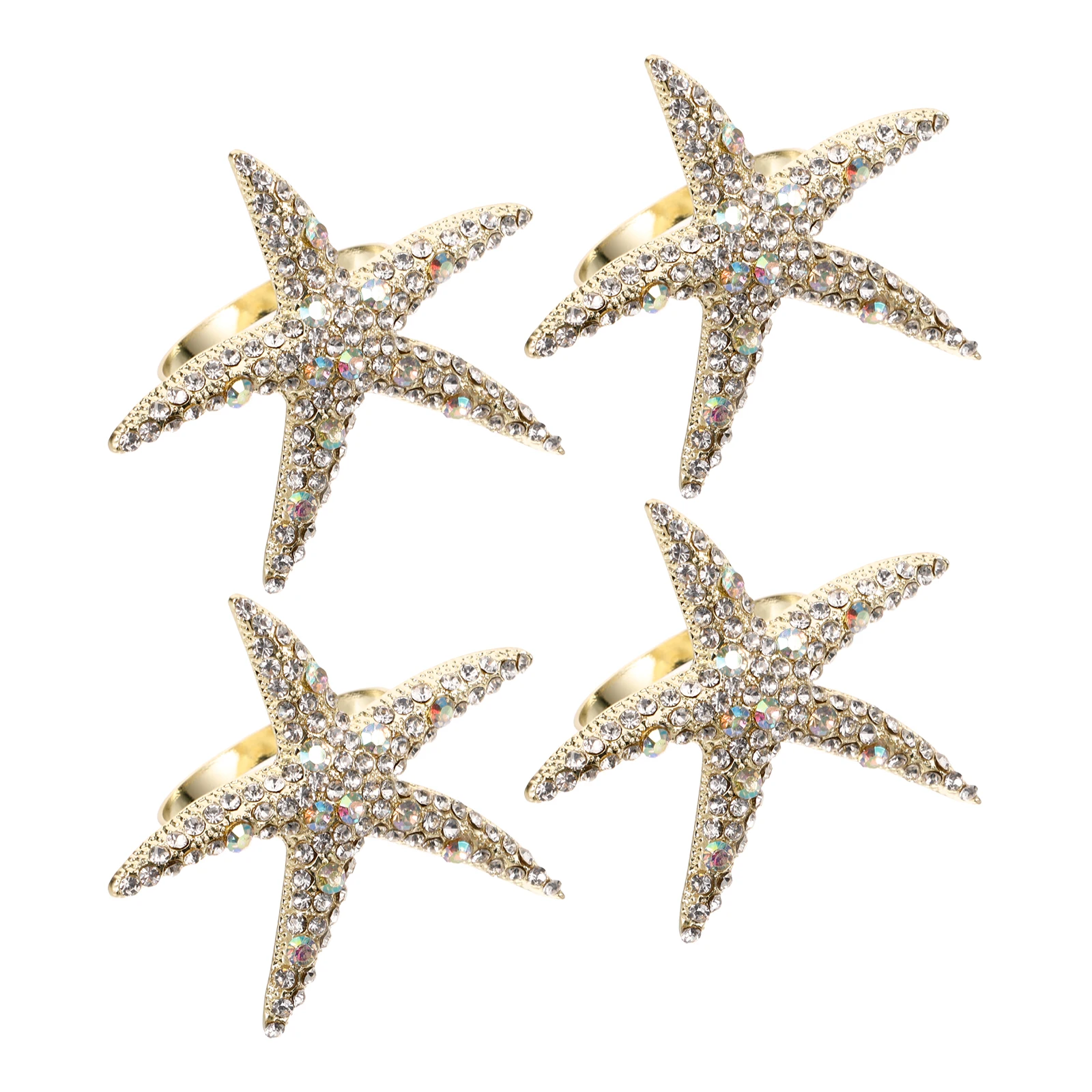 

4 Pcs Napkin Rings Elegant Tableware Accessories Metal Beach Decor Festival Napkin Buckles Home Party Supplies