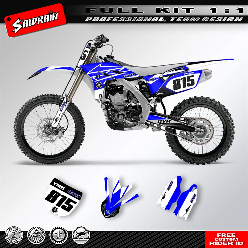 

Sawrain Motorcycle Sticker Custom Team Graphics Decals Kit For YAMAHA YZF250 2010 2011 2012 2013 004