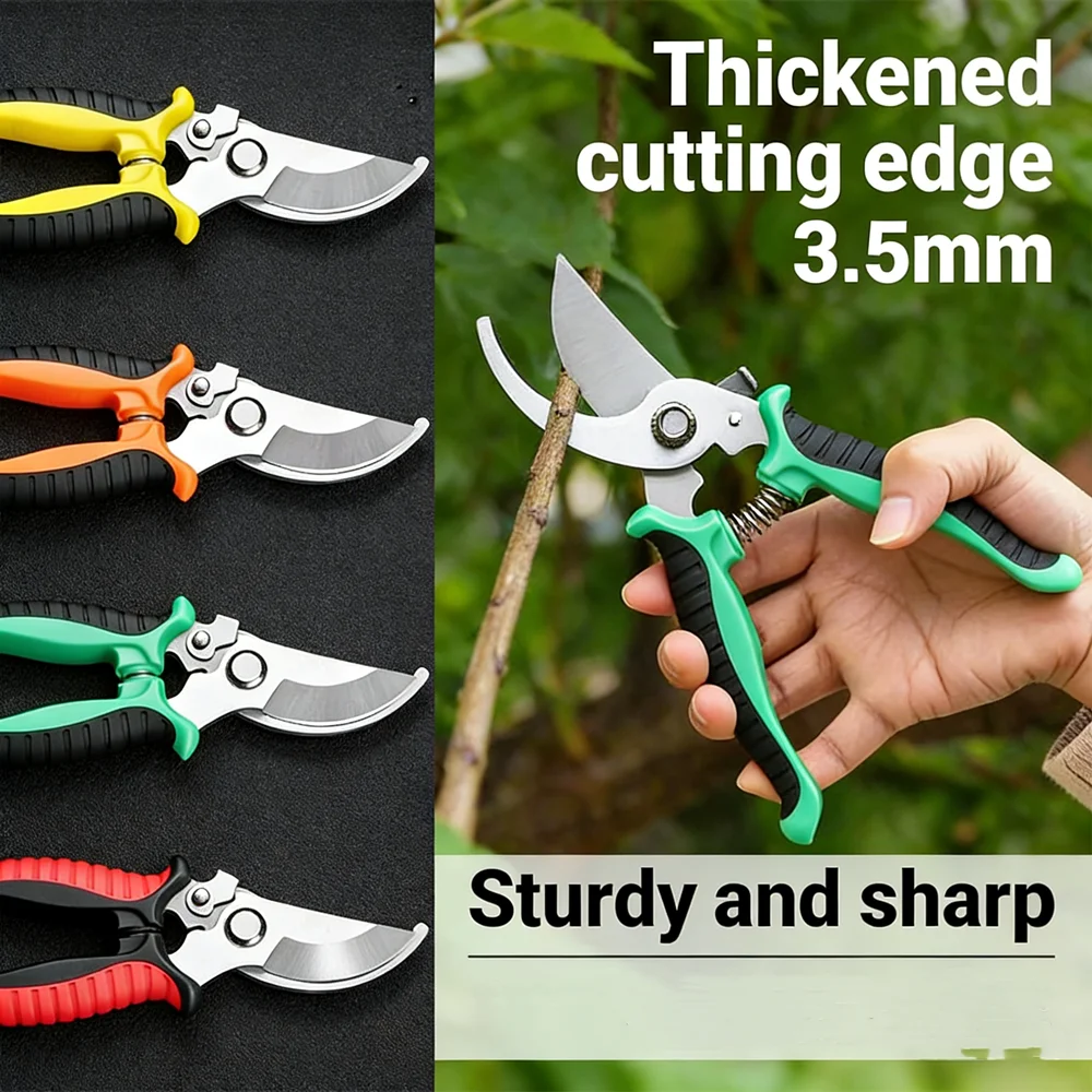 Tijeras de Jardinería de Acero Inoxidable, Podadora Multiusos para Recortar, Recolectar Frutas y Injertar, Herramienta Afilada y Duradera