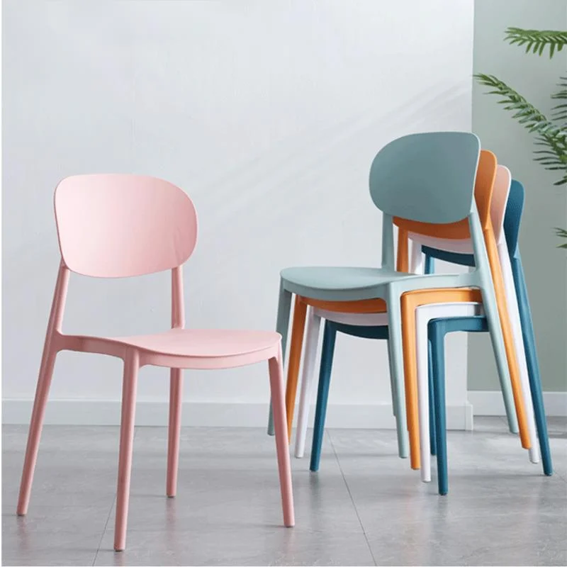 

Nordic Design Home Plastic Dining Chair Modern Simple Bedroom Back Makeup Stool Office Study Balcony Leisure Back Chair