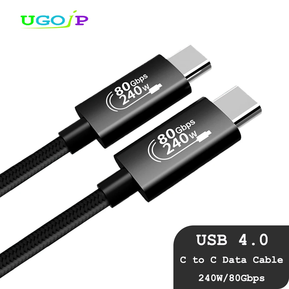

UGOjP USB4 Cable Type C to Type C Fast Charge Cord Thunderbolt 5 4 USB C To C Cable Data Transfer Cord for eGPU MacBook Laptop