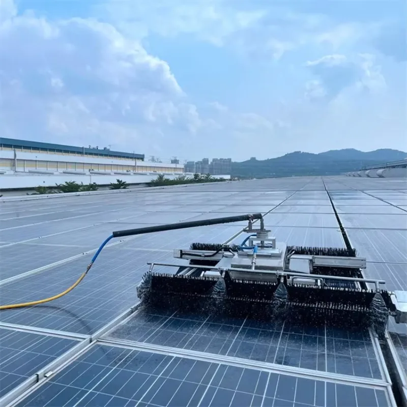 Crawler Type Solar Panel Cleaning Machine Rotary Brush Solar Panel Cleaning Brush