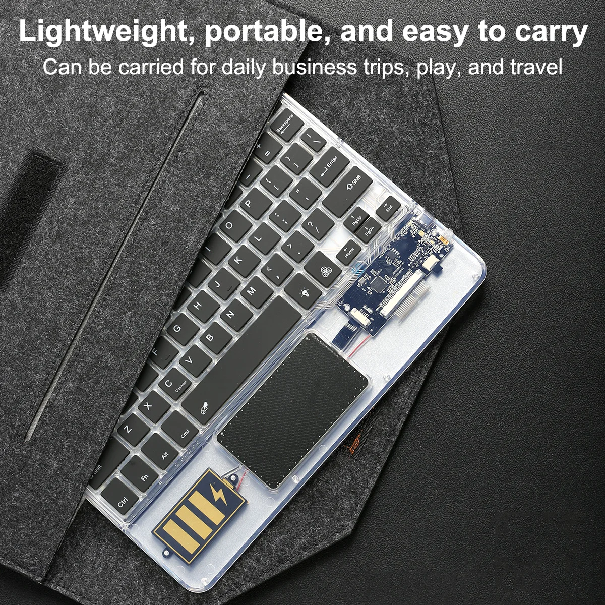 Wireless Keyboard with Touchpad, Ultra-Slim Portable Bluetooth Rechargeable Keyboard,Wireless Keyboard for iOS Android Windows