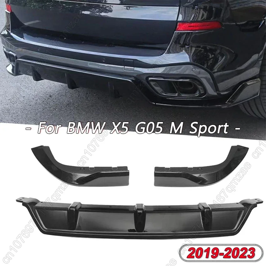 Rear Bumper Lip Spoiler For BMW X5 G05 M Sport 2019 20220 2021 2022 2023 MP lip Corner Modification Gloss Black ABS Body Kit