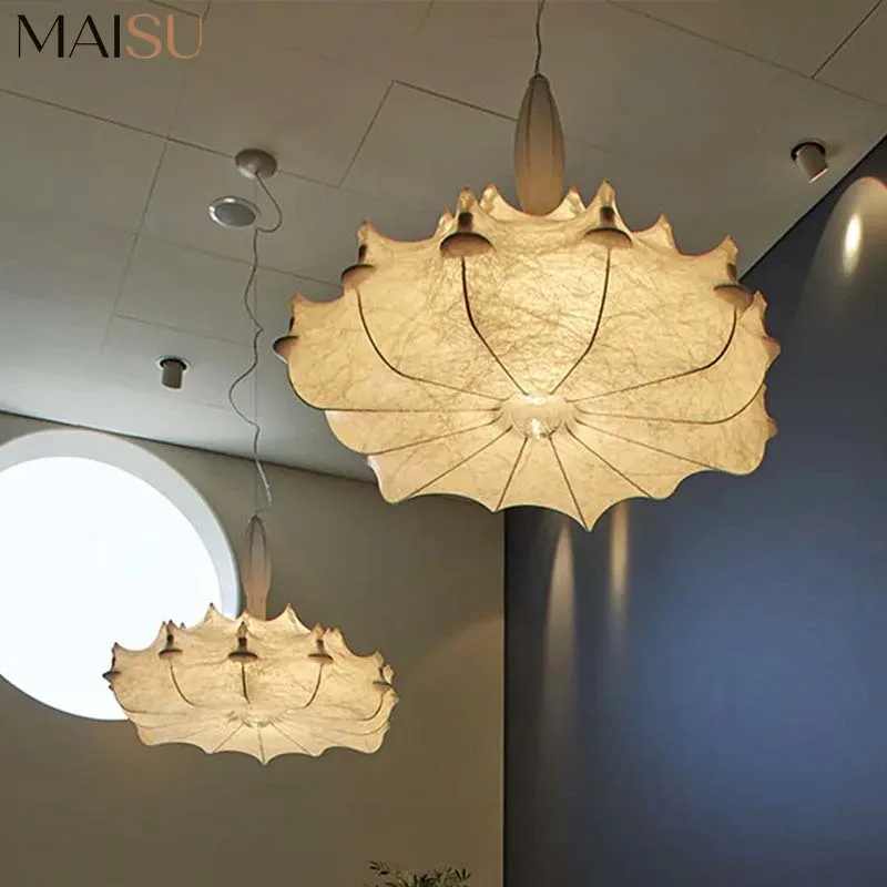 

Подвесной светильник Wabi Sabi из шелка, 2026 год, японский дизайн, полноспектральный LED, для гостиной, столовой, спальни